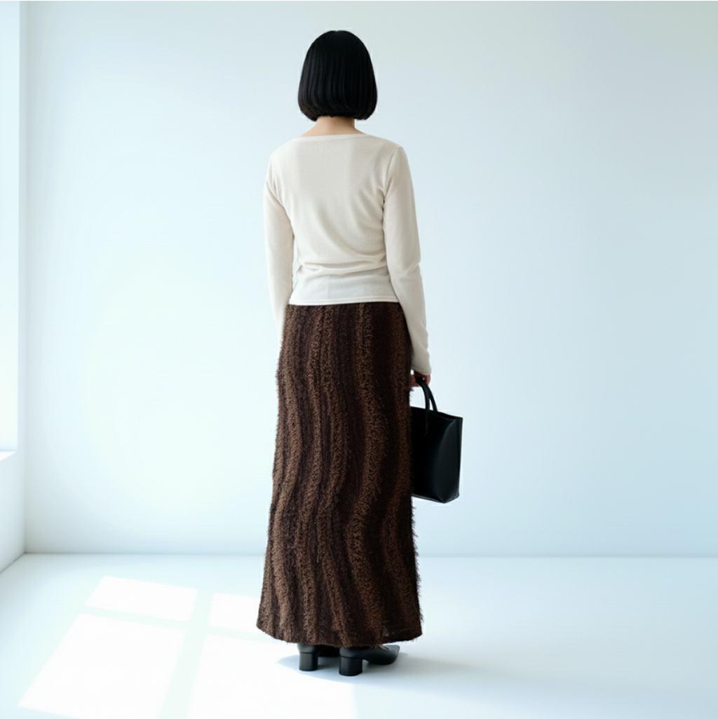 フリンジニットロングスカート