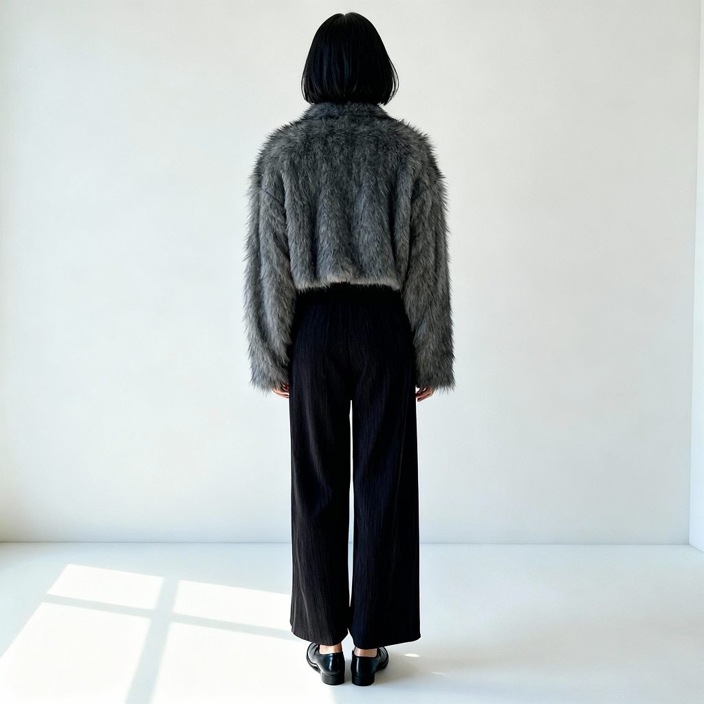 フェイクファーショートジップジャケット